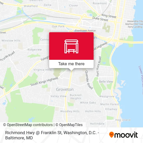 Richmond Hwy @ Franklin St map