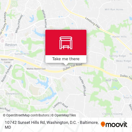 Mapa de 10742 Sunset Hills Rd