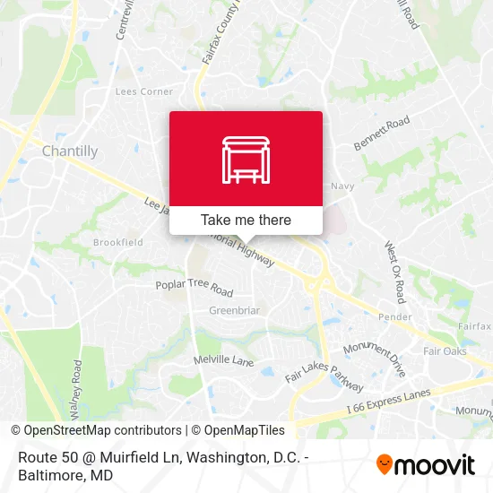 Route 50 @ Muirfield Ln map