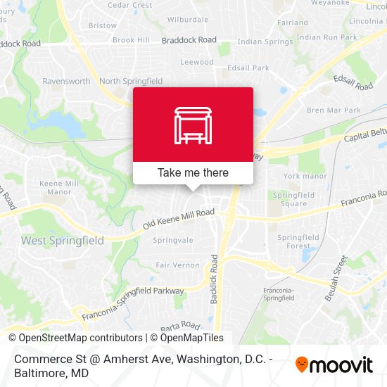 Commerce St @ Amherst Ave map