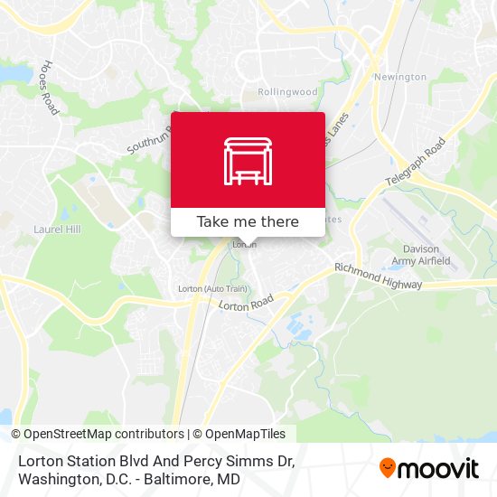 Lorton Station Blvd And Percy Simms Dr map