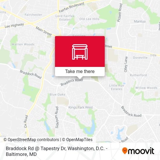 Braddock Rd @ Tapestry Dr map