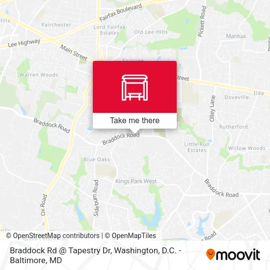 Braddock Rd @ Tapestry Dr map