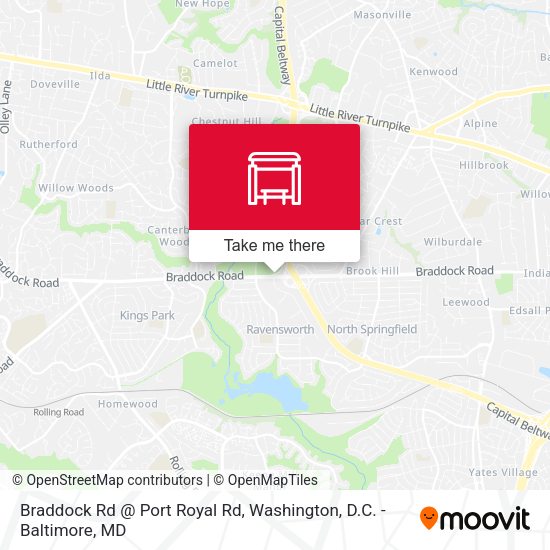 Braddock Rd @ Port Royal Rd map