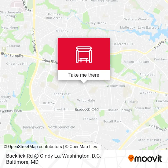 Backlick Rd @ Cindy La map