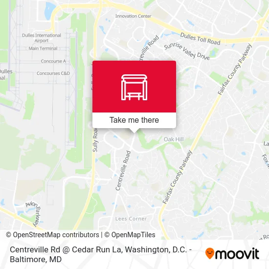 Centreville Rd @ Cedar Run La map