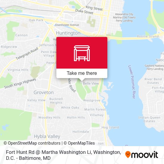 Fort Hunt Rd @ Martha Washington Li map