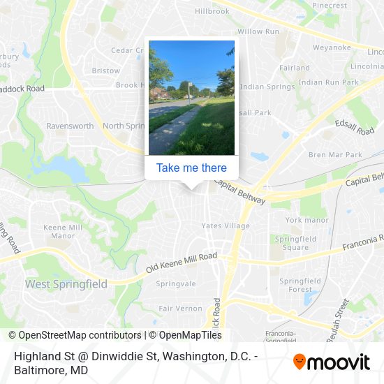 Highland St @ Dinwiddie St map