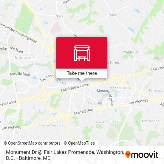 Mapa de Monument Dr @ Fair Lakes Promenade