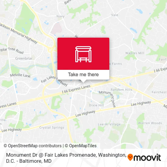 Monument Dr @ Fair Lakes Promenade map