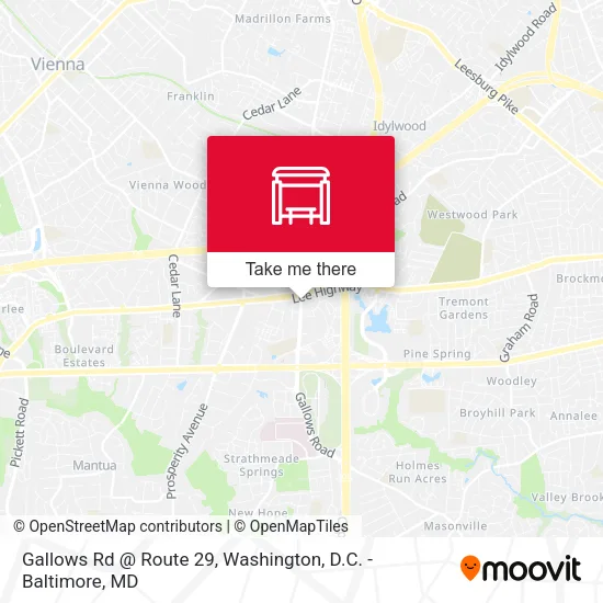Gallows Rd @ Route 29 map