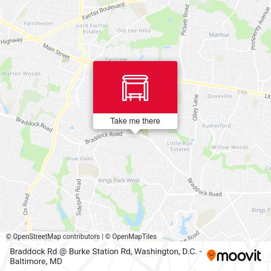 Braddock Rd @ Burke Station Rd map