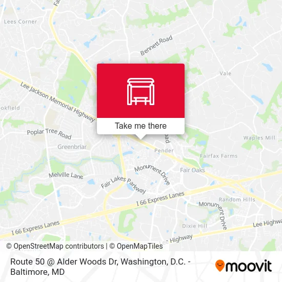 Route 50 @ Alder Woods Dr map