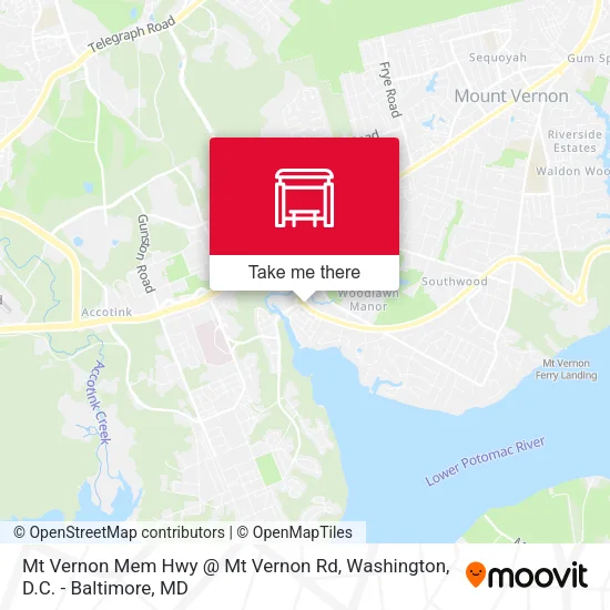 Mt Vernon Mem Hwy @ Mt Vernon Rd map