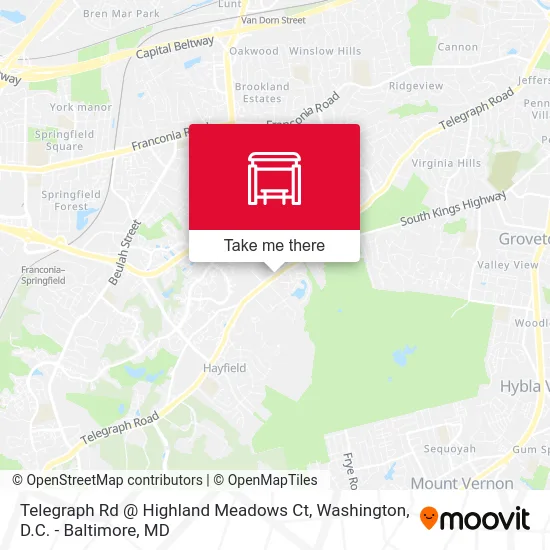 Telegraph Rd @ Highland Meadows Ct map