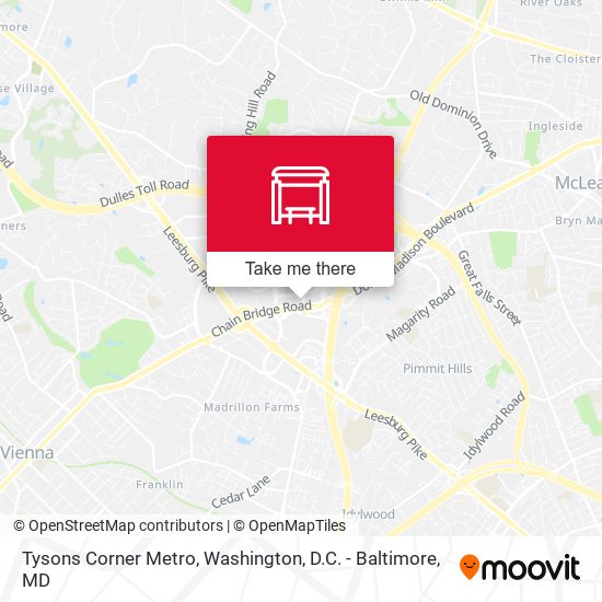 Mapa de Tysons Corner Metro