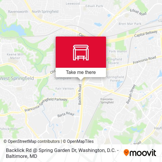 Backlick Rd @ Spring Garden Dr map