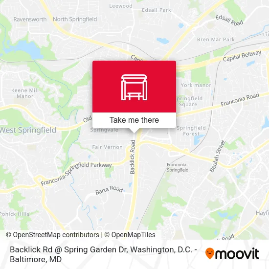 Mapa de Backlick Rd @ Spring Garden Dr
