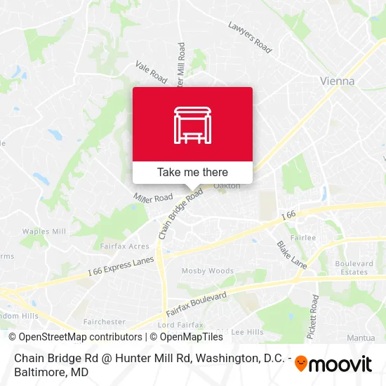 Chain Bridge Rd @ Hunter Mill Rd map