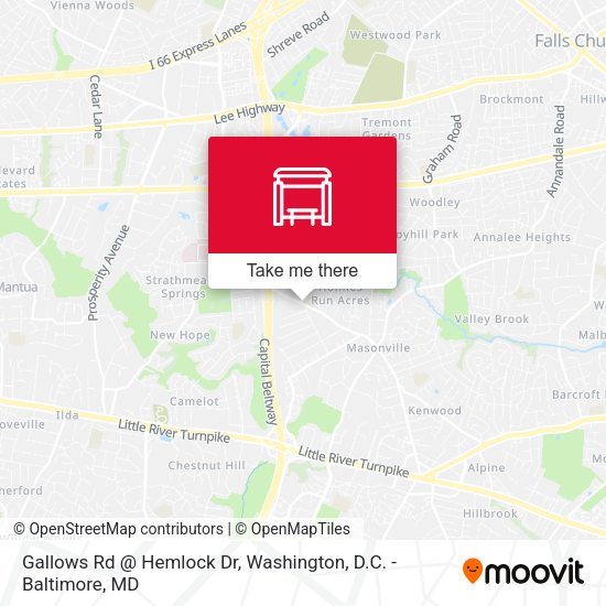 Gallows Rd @ Hemlock Dr map