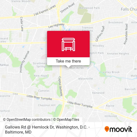 Gallows Rd @ Hemlock Dr map