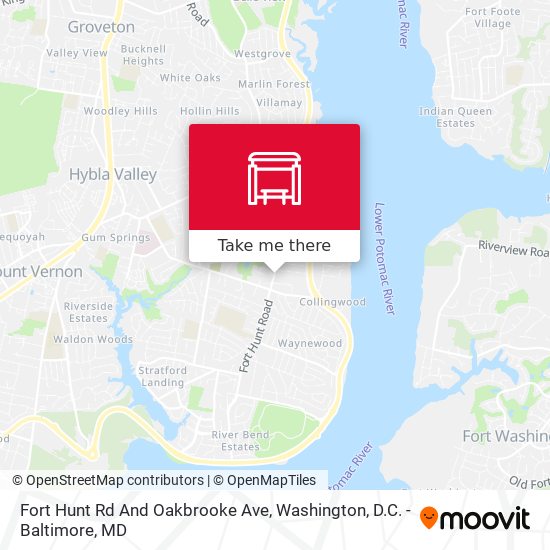 Fort Hunt Rd And Oakbrooke Ave map
