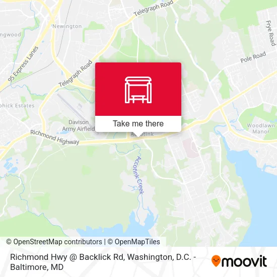 Richmond Hwy @ Backlick Rd map