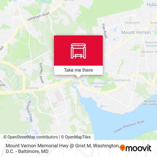 Mount Vernon Memorial Hwy @ Grist M map