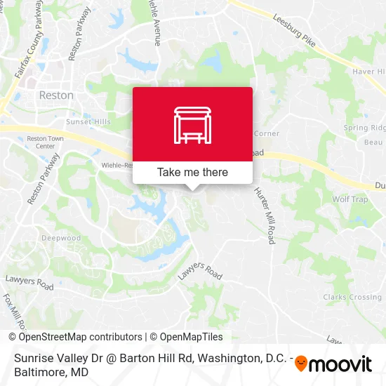 Sunrise Valley Dr @ Barton Hill Rd map