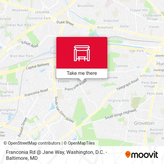 Franconia Rd @ Jane Way map
