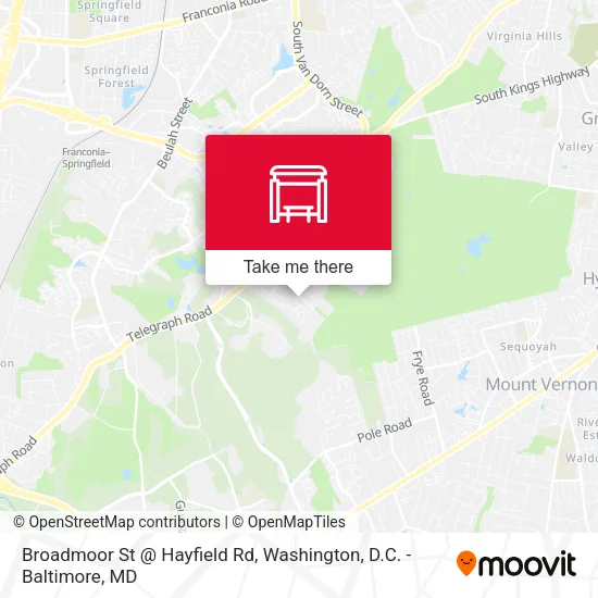Broadmoor St @ Hayfield Rd map