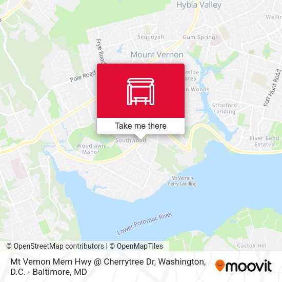 Mapa de Mt Vernon Mem Hwy @ Cherrytree Dr