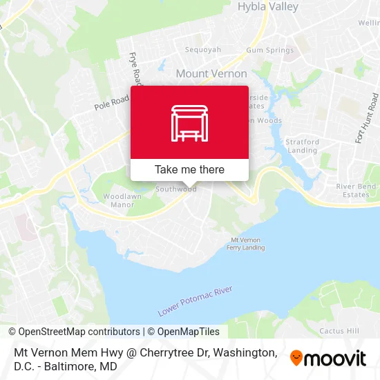 Mt Vernon Mem Hwy @ Cherrytree Dr map