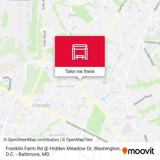 Franklin Farm Rd @ Hidden Meadow Dr map