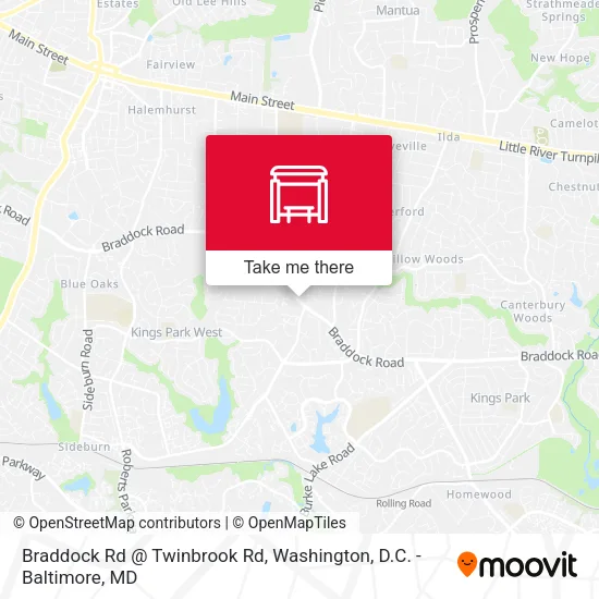 Braddock Rd @ Twinbrook Rd map