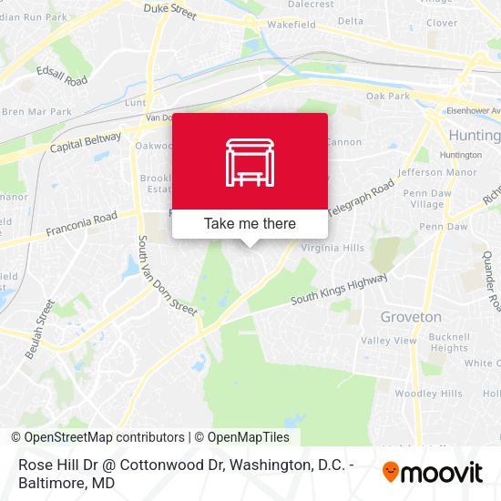 Rose Hill Dr @ Cottonwood Dr map