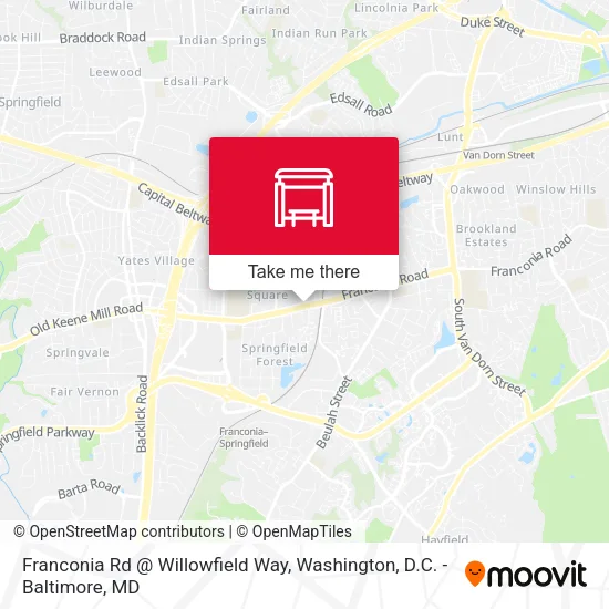 Franconia Rd @ Willowfield Way map
