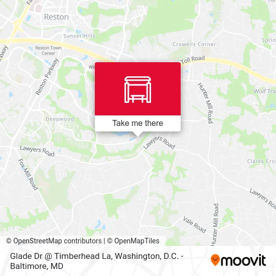 Glade Dr @ Timberhead La map