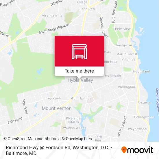 Richmond Hwy @ Fordson Rd map