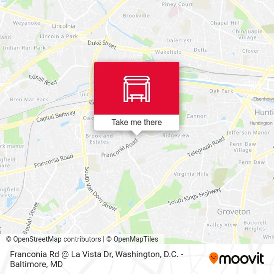 Franconia Rd @ La Vista Dr map