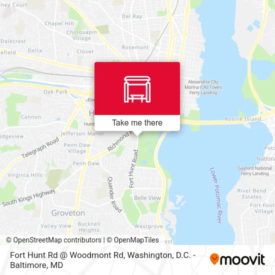 Fort Hunt Rd @ Woodmont Rd map