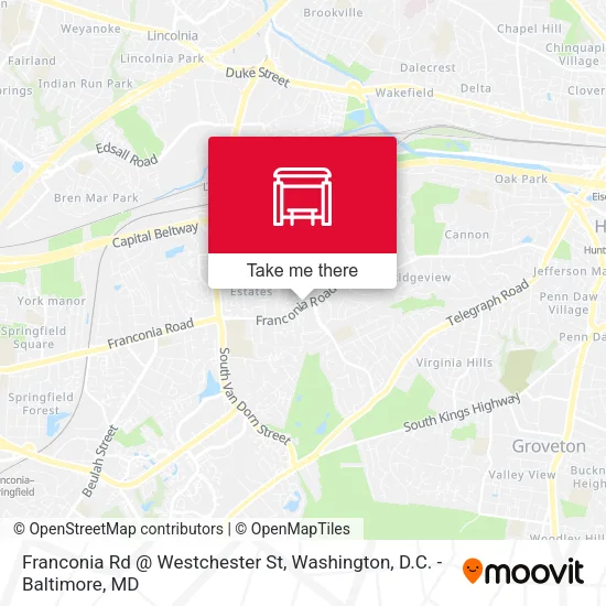 Franconia Rd @ Westchester St map