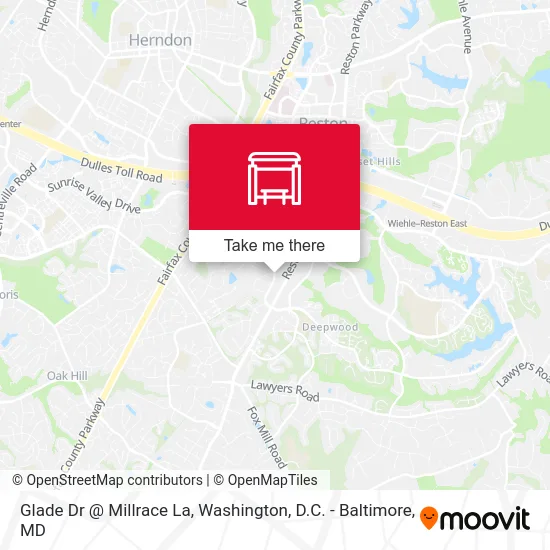 Glade Dr @ Millrace La map