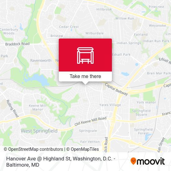 Hanover Ave @ Highland St map
