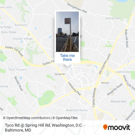 Tyco Rd @ Spring Hill Rd map
