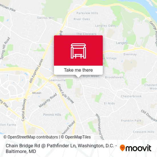 Mapa de Chain Bridge Rd @ Pathfinder Ln