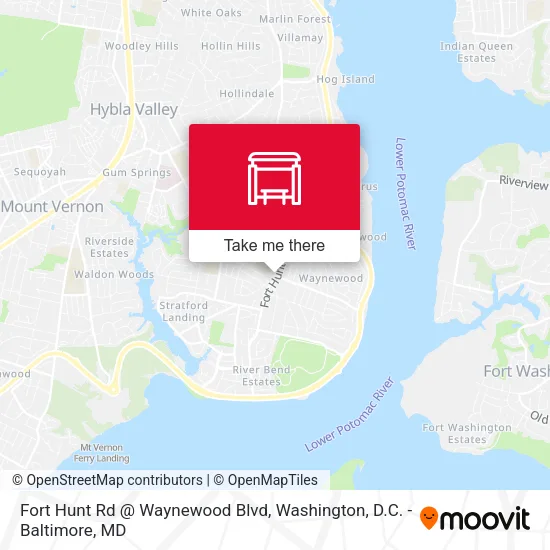 Fort Hunt Rd @ Waynewood Blvd map
