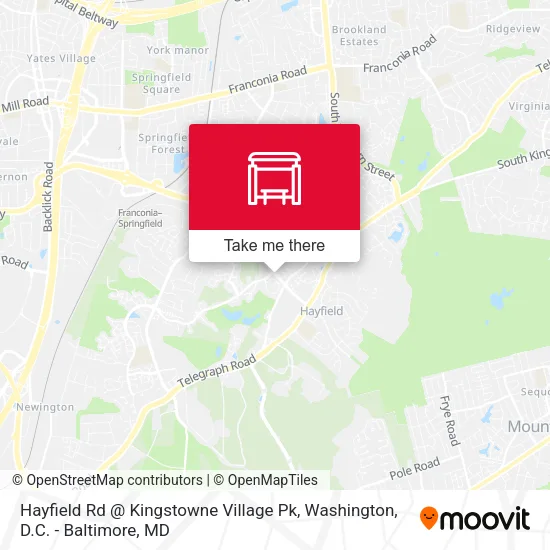 Hayfield Rd @ Kingstowne Village Pk map