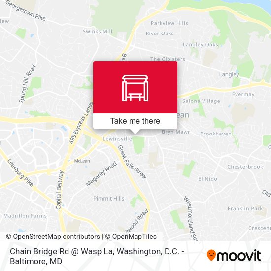 Chain Bridge Rd @ Wasp La map