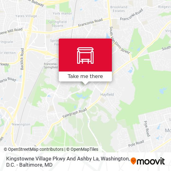 Kingstowne Village Pkwy And Ashby La map